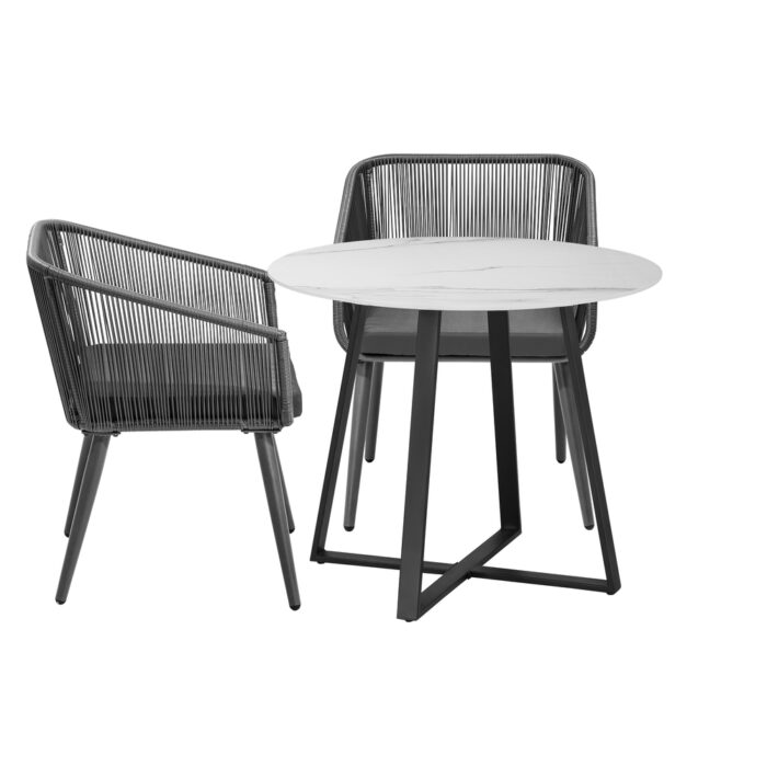 Livsip 3x Outdoor Dining Set Sintered Stone Table Bistro Set - Image 3