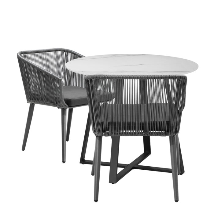 Livsip 3x Outdoor Dining Set Sintered Stone Table Bistro Set - Image 2