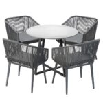 Livsip 5x Outdoor Dining Set Sintered Stone Table Bistro Set