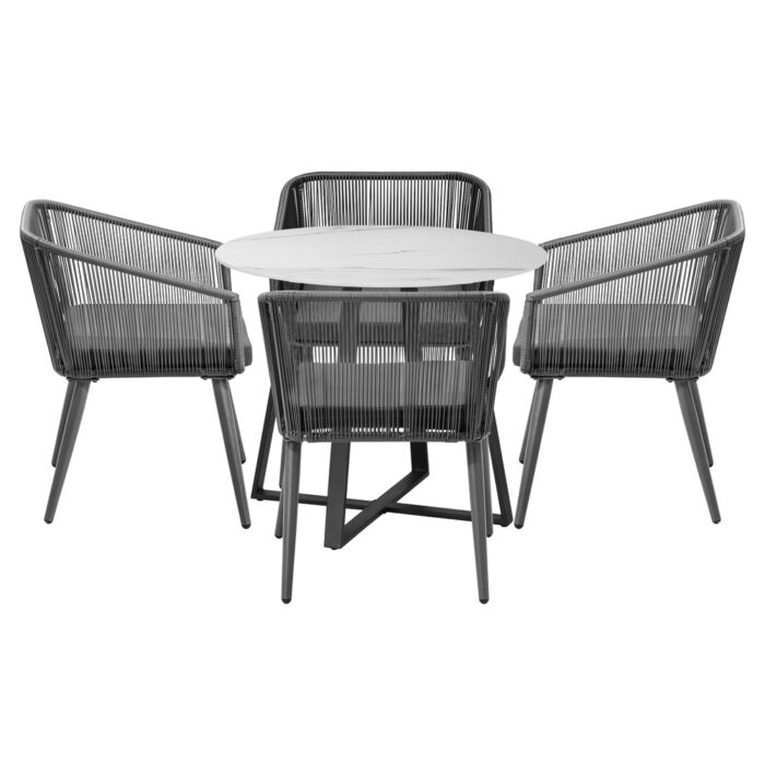 Livsip 5x Outdoor Dining Set Sintered Stone Table Bistro Set - Image 5
