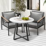 Livsip 3PCS Outdoor Dining Set Table&Sofa Chairs - Image 2