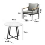 Livsip 5PCS Outdoor Dining Set Table&Sofa Chairs - Image 2