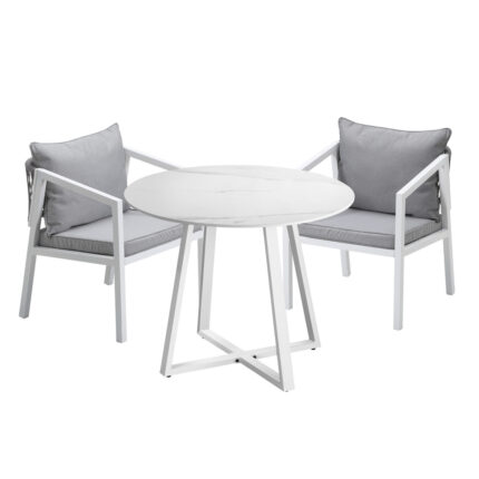 Livsip Outdoor Dining Set Bistro Setting 3PCS White
