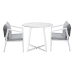 Livsip Outdoor Dining Set Bistro Setting 3PCS White - Image 2