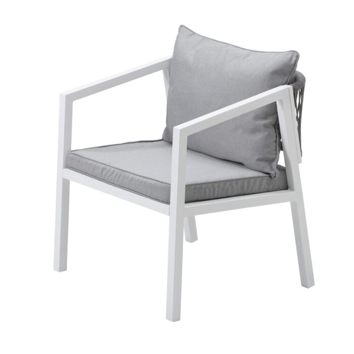 Livsip Outdoor Dining Set Bistro Setting 3PCS White - Image 3