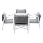 Livsip Outdoor Dining Set Bistro Setting 5PCS White - Image 2