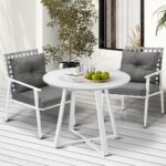 Livsip Outdoor Dining Set 3PCS Round Table Rattan Chair - Image 4