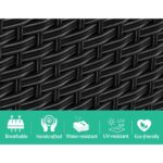 Gardeon Outdoor Setting Wicker Loveseat Birstro Set Patio Garden Furniture Black - Image 5