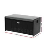 Gardeon Outdoor Storage Bench Box Wicker Garden Sheds Tools Cushion Patio Furniture Black - Image 2