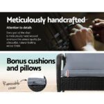 Gardeon 2PC Rocking Chair Table Wicker Outdoor Furniture Patio Lounge Setting - Image 6