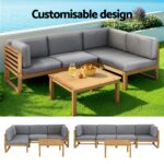 Gardeon 4-Piece Outdoor Sofa Set Wooden Couch Lounge Setting 5PCS - Image 5