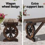 Gardeon Outdoor Garden Bench Seat Wooden Patio Furniture Wagon Dining Chair - Image 5