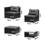 Livsip Outdoor Sofa Set 4 Seater Corner Modular Lounge Set - Image 5