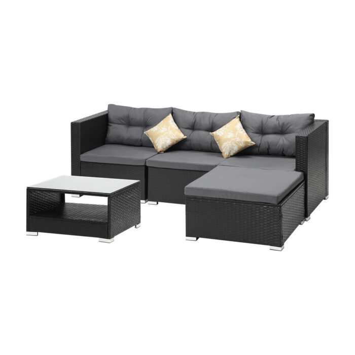 Livsip Outdoor Sofa Set 4 Seater Corner Modular Lounge Set - Image 6