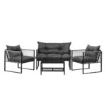 Livsip 4 Piece Outdoor Furniture Setting Grey - Image 5