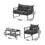 Livsip 4 Piece Outdoor Furniture Setting Grey - Image 3