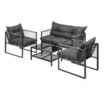 Livsip 4 Piece Outdoor Furniture Setting Grey - Image 7