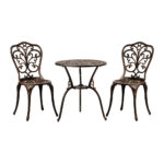 Livsip Outdoor Patio Set Chairs&Table 3PCS Bronze