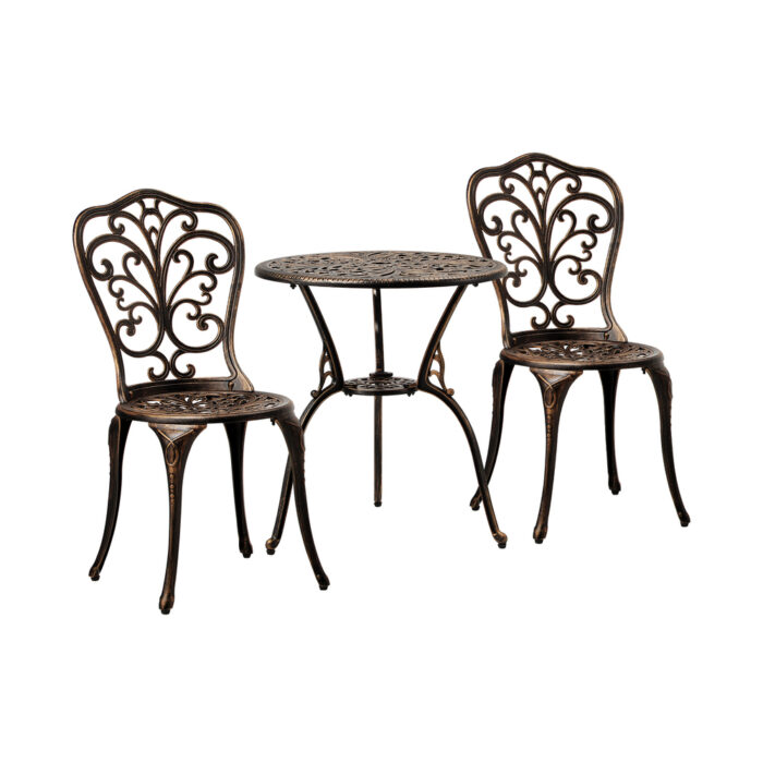 Livsip Outdoor Patio Set Chairs&Table 3PCS Bronze - Image 5