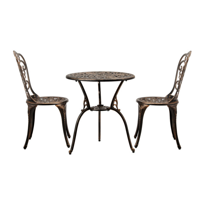 Livsip Outdoor Patio Set Chairs&Table 3PCS Bronze - Image 2