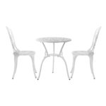 Livsip Bistro Outdoor Set Chairs Table 3PCS Cast Aluminium - Image 5