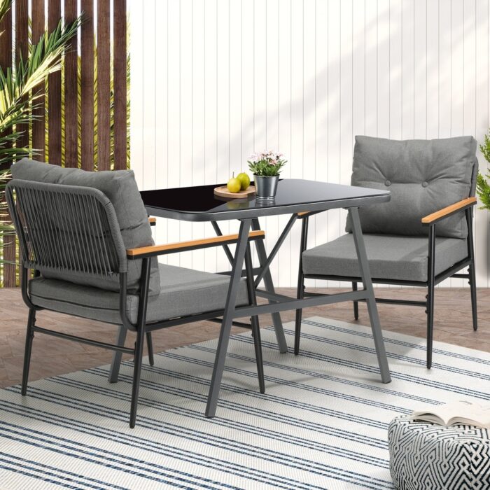 Livsip Outdoor Dining Set Patio Table and Chairs 2 Seater - Image 8
