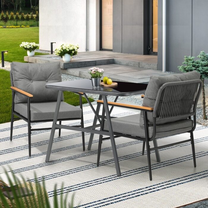 Livsip Outdoor Dining Set Patio Table and Chairs 2 Seater - Image 9