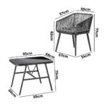 Livsip Outdoor Dining Set 3 PCS Table Chairs Set - Image 5