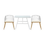 Livsip Outdoor Dining Set Patio Marble-style Table 3PCS - Image 6