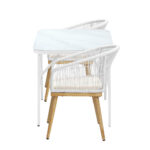 Livsip Outdoor Dining Set Patio Marble-style Table 3PCS - Image 4