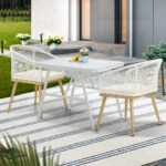 Livsip Outdoor Dining Set Patio Marble-style Table 3PCS - Image 7