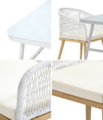 Livsip Outdoor Dining Set Patio Marble-style Table 3PCS - Image 8