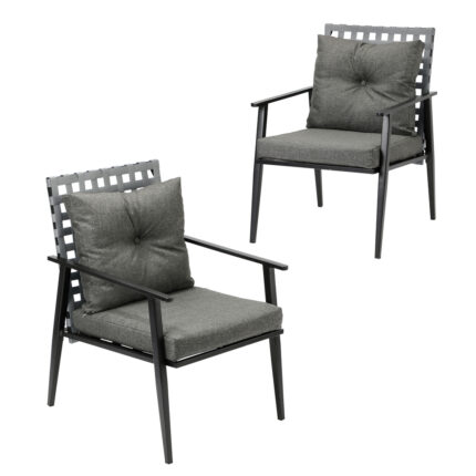 Livsip 2PCS Outdoor Armchairs Rattan Backrest Black