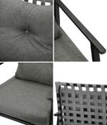 Livsip 2PCS Outdoor Armchairs Rattan Backrest Black - Image 6