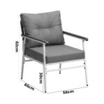 Livsip 2PCS Outdoor Chairs Set Garden Patio Armchair White - Image 4
