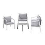 Livsip 5PCS Outdoor Patio Set 70cm Coffee Table 4 Armchairs - Image 6