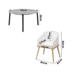 Livsip 5 Piece Outdoor Patio Set 70cm Table Polyester Chair Rope - Image 4