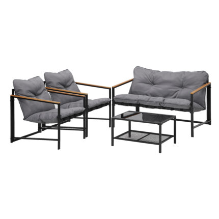 Livsip 4 Seater Outdoor Lounge Sofa Set Patio Chairs Table