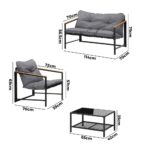 Livsip 4 Seater Outdoor Lounge Sofa Set Patio Chairs Table - Image 4