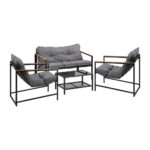 Livsip 4 Seater Outdoor Lounge Sofa Set Patio Chairs Table - Image 7