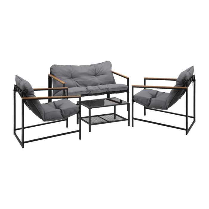 Livsip 4 Seater Outdoor Lounge Sofa Set Patio Chairs Table - Image 7