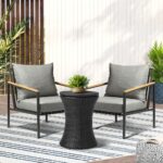 Livsip Outdoor Patio Set Ice Bucket Black Table Sofa Setting 3pcs - Image 5