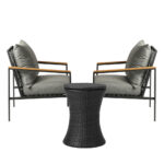 Livsip Outdoor Patio Set Ice Bucket Black Table Sofa Setting 3pcs - Image 6