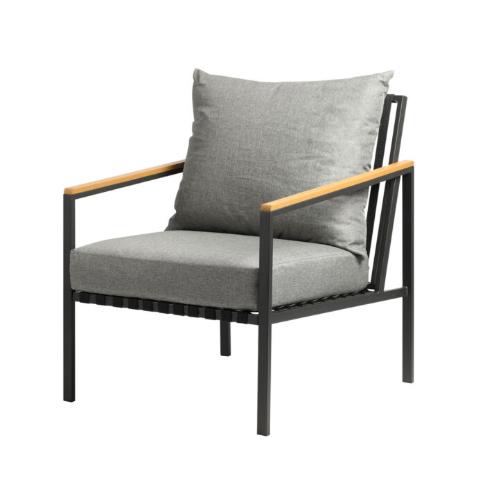 Livsip Outdoor Chairs with Cushions Black Frame X2 - Image 6