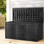 Gardeon Outdoor Storage Box 290L Lockable Organiser Garden Deck Shed All Black