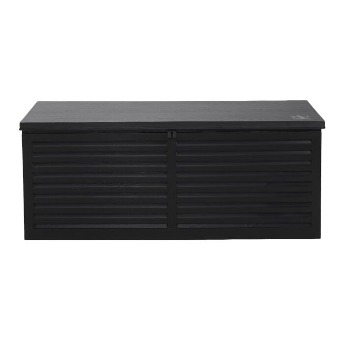 Gardeon Outdoor Storage Box 390L Container Lockable Garden Bench Shed Tools Toy All Black - Image 3