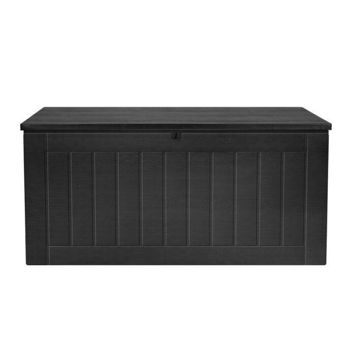 Gardeon Outdoor Storage Box 830L Container Lockable Bench Tool Shed All Black - Image 3