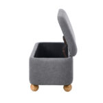Oikiture Storage Ottoman Foot Stool Linen Couch Bench Blanket Box - Image 8