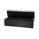 Artiss Storage Ottoman Blanket Box 140cm Leather Black - Image 2