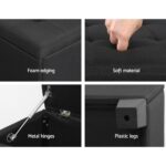 Artiss Storage Ottoman Blanket Box 97cm Linen Black - Image 5